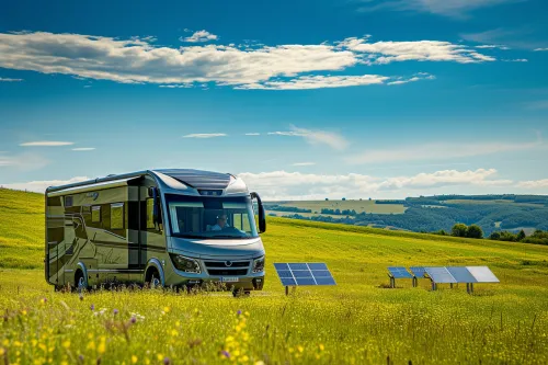 Différents modèles de panneaux photovoltaïques installés sur un toit avec leurs caractéristiques techniques