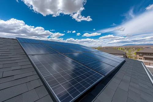 Orientation optimale des panneaux solaires vers le sud avec un angle de 30 degrés pour maximiser l'exposition au soleil