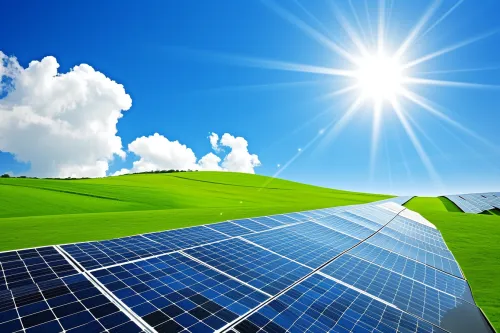 Schéma montrant l'angle idéal et la position des panneaux solaires vers le sud pour une production d'énergie maximale