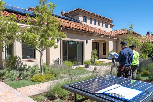 Formulaire de déclaration de travaux sur un bureau de mairie avec tampon officiel et dossier administratif